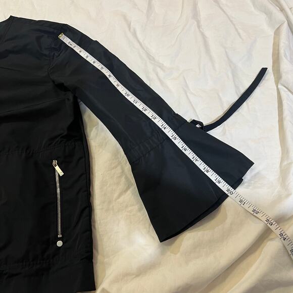 Lafayette 148 New York Johnsie Empirical Tech Cloth Zip Up Jacket Black Sz M - Picture 5 of 9